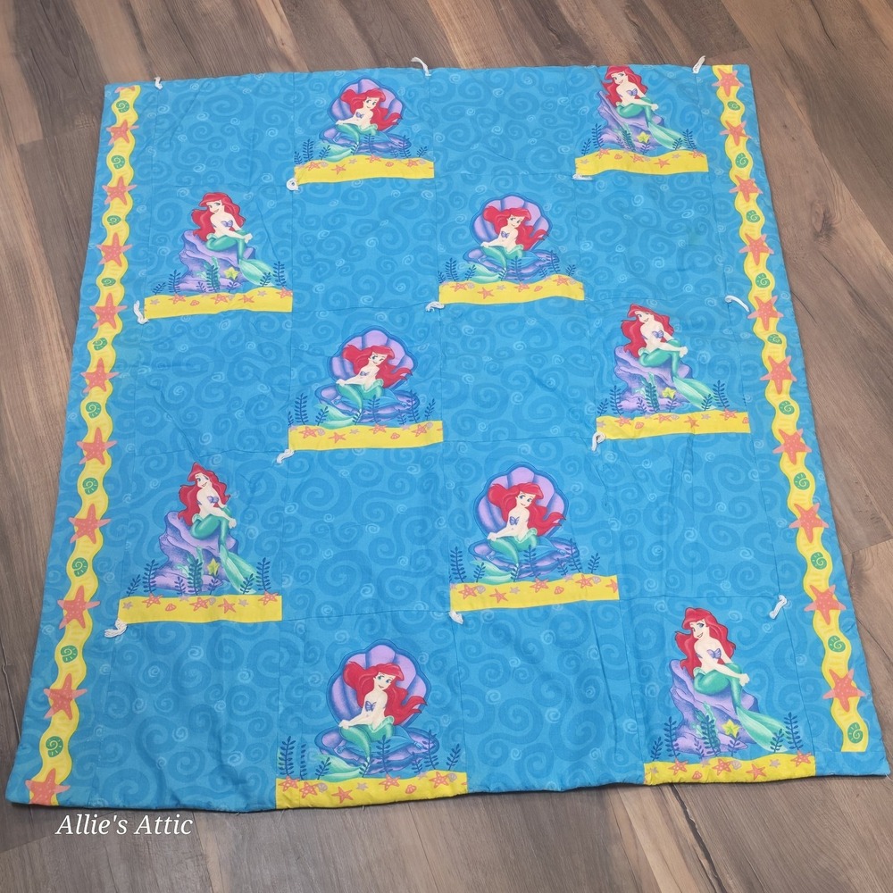 The Little Mermaid Blanket Quilt Throw Baby Girl Nursery Disney Room Decor 42x39